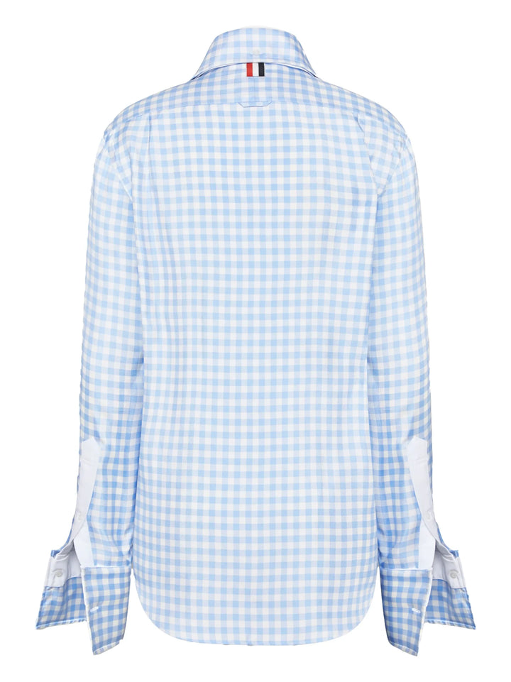 Silk Twill Gingham Shirt