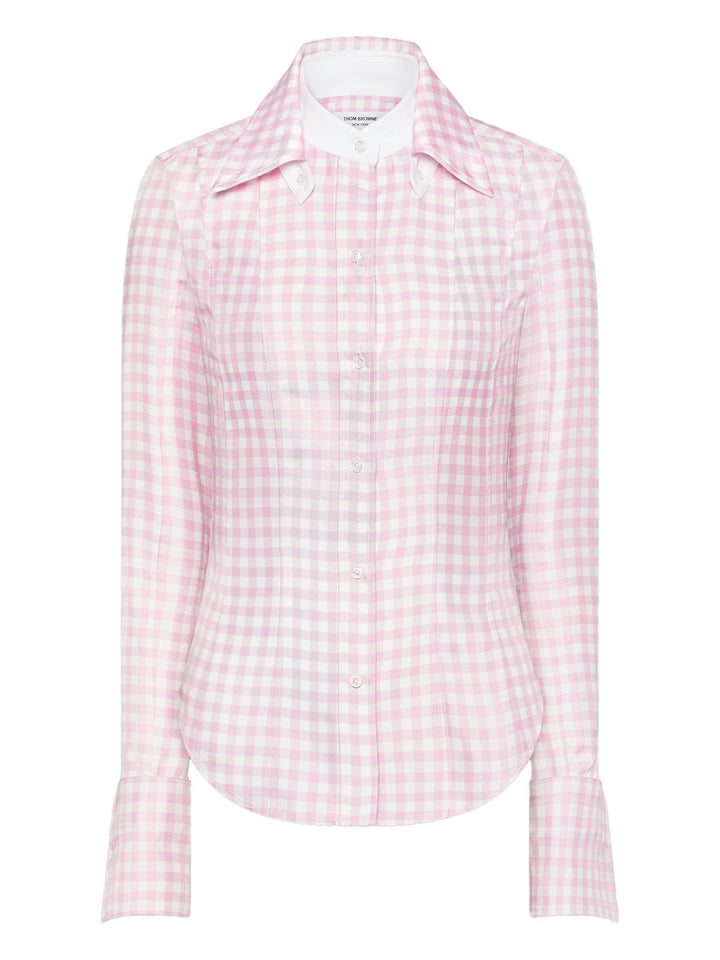 Silk Twill Gingham Shirt