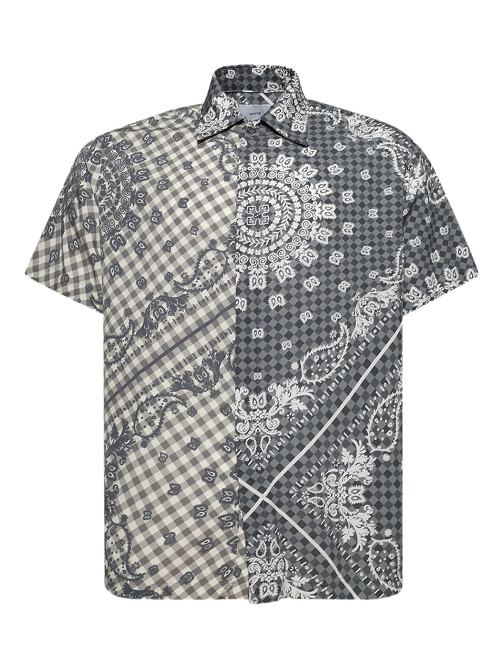 Split Gingham Bandana Button Shirt