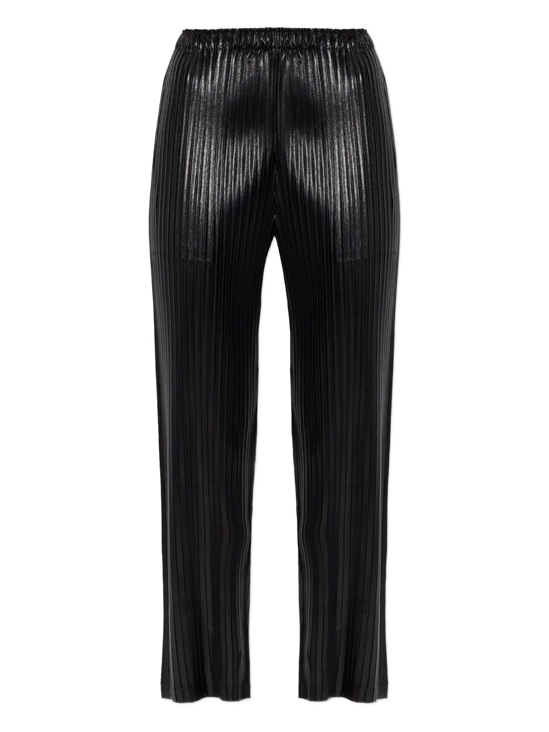 Glossed Metal Pleated Pants
