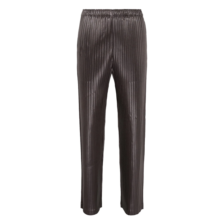 Glossed Metal Pleats Pants