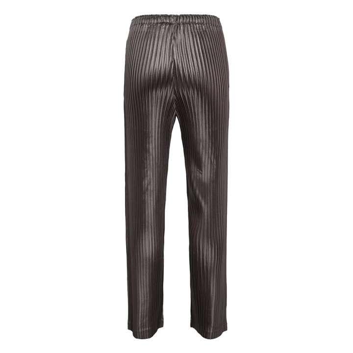 Glossed Metal Pleats Pants