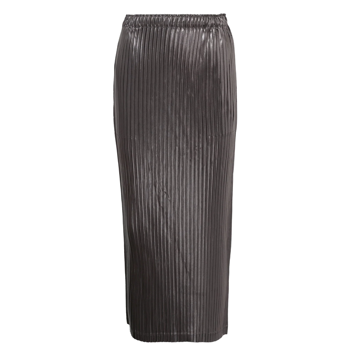 Glossed Metal Pleats Skirt