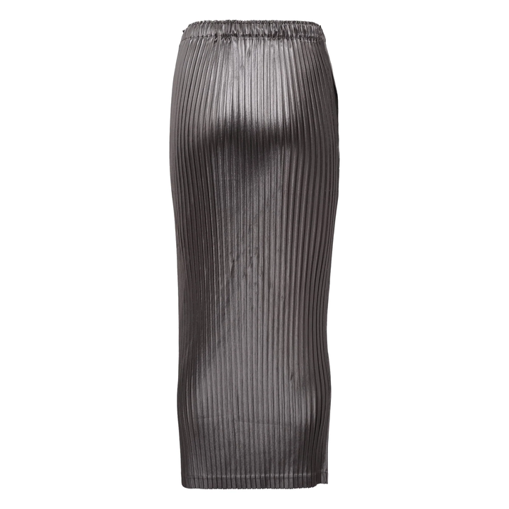 Glossed Metal Pleats Skirt
