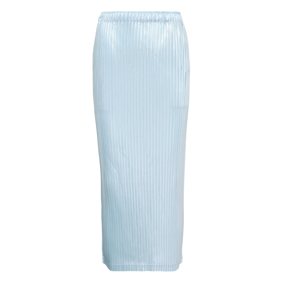 Glossed Metal Pleats Skirt