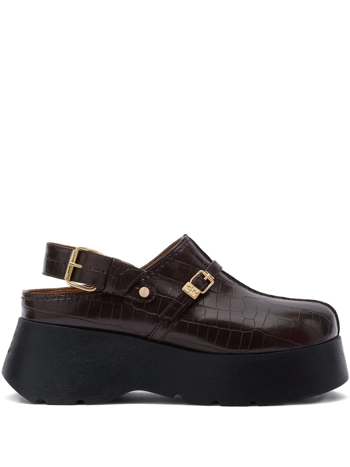 Croco Platform Clogs