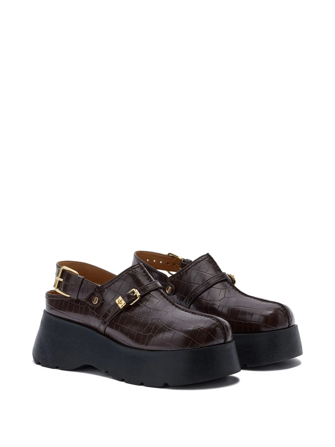 Croco Platform Clogs