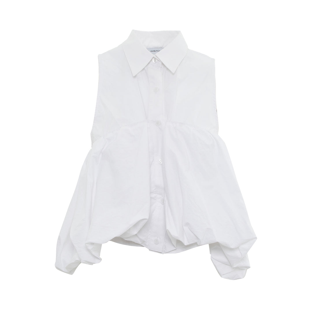 pushBUTTON White Voluminous Sleeveless Shirt – Available at Club 21, Official Retailer in Singapore, Malaysia & Thailand with Global Shipping Online