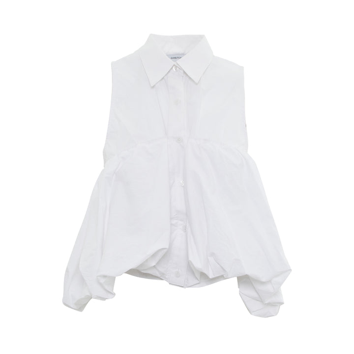 pushBUTTON White Voluminous Sleeveless Shirt – Available at Club 21, Official Retailer in Singapore, Malaysia & Thailand with Global Shipping Online