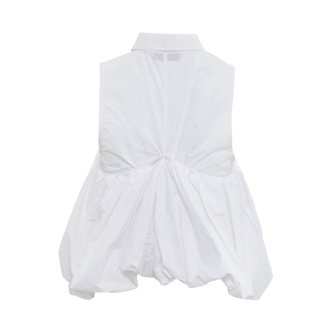 pushBUTTON White Voluminous Sleeveless Shirt – Available at Club 21, Official Retailer in Singapore, Malaysia & Thailand with Global Shipping Online