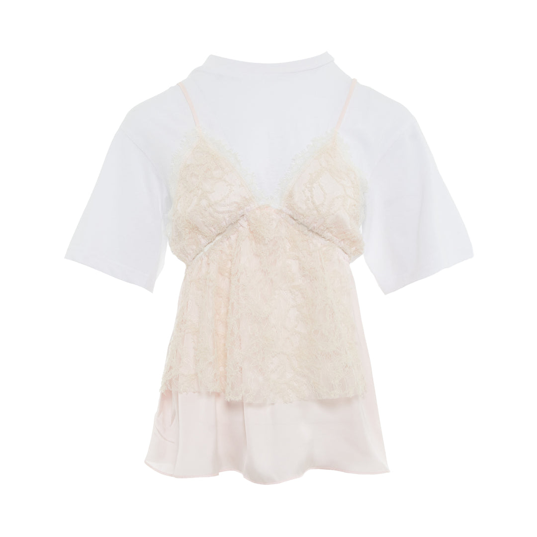 pushBUTTON White Lace Slip Layered Top – Available at Club 21, Official Retailer in Singapore, Malaysia & Thailand with Global Shipping Online