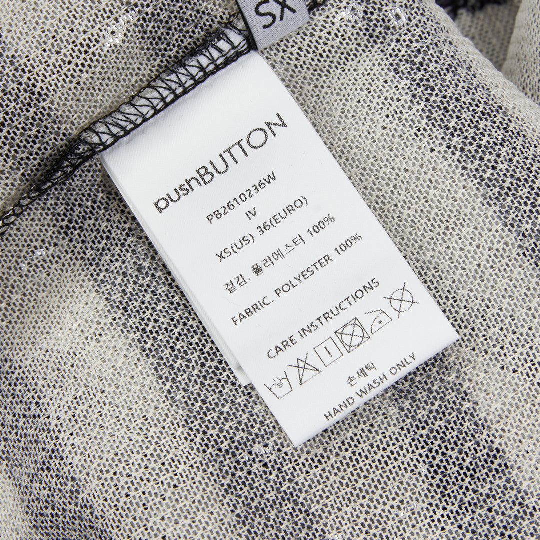 pushBUTTON Asymmetric Striped Sequin Polo – Available at Club 21, Official Retailer in Singapore, Malaysia & Thailand with Global Shipping Online