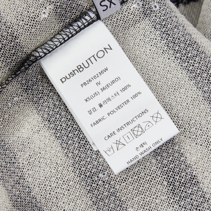 pushBUTTON Asymmetric Striped Sequin Polo – Available at Club 21, Official Retailer in Singapore, Malaysia & Thailand with Global Shipping Online