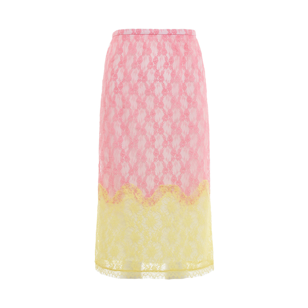 pushBUTTON Pink Wave Lace Sheer Midi Skirt – Available at Club 21, Official Retailer in Singapore, Malaysia & Thailand with Global Shipping Online