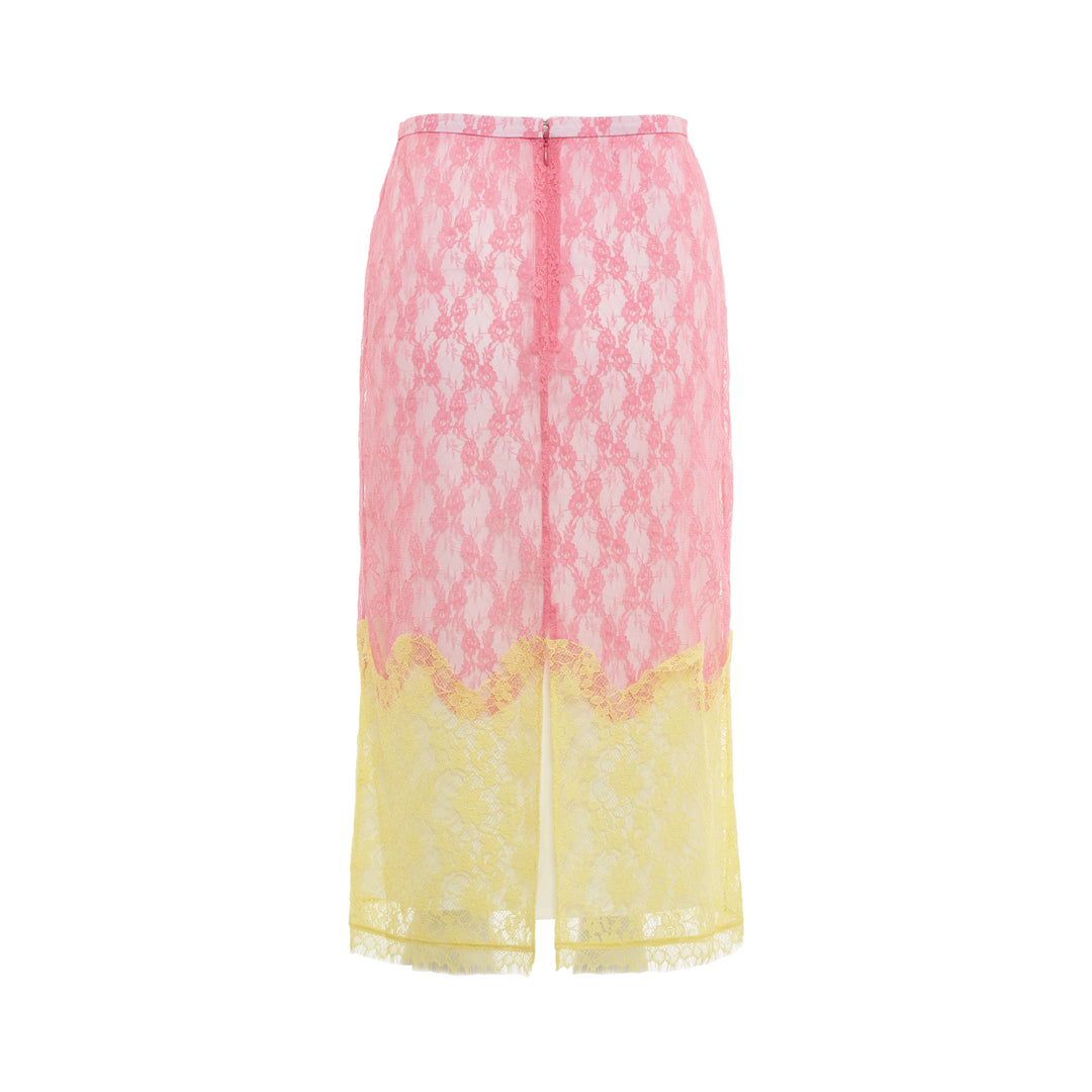pushBUTTON Pink Wave Lace Sheer Midi Skirt – Available at Club 21, Official Retailer in Singapore, Malaysia & Thailand with Global Shipping Online