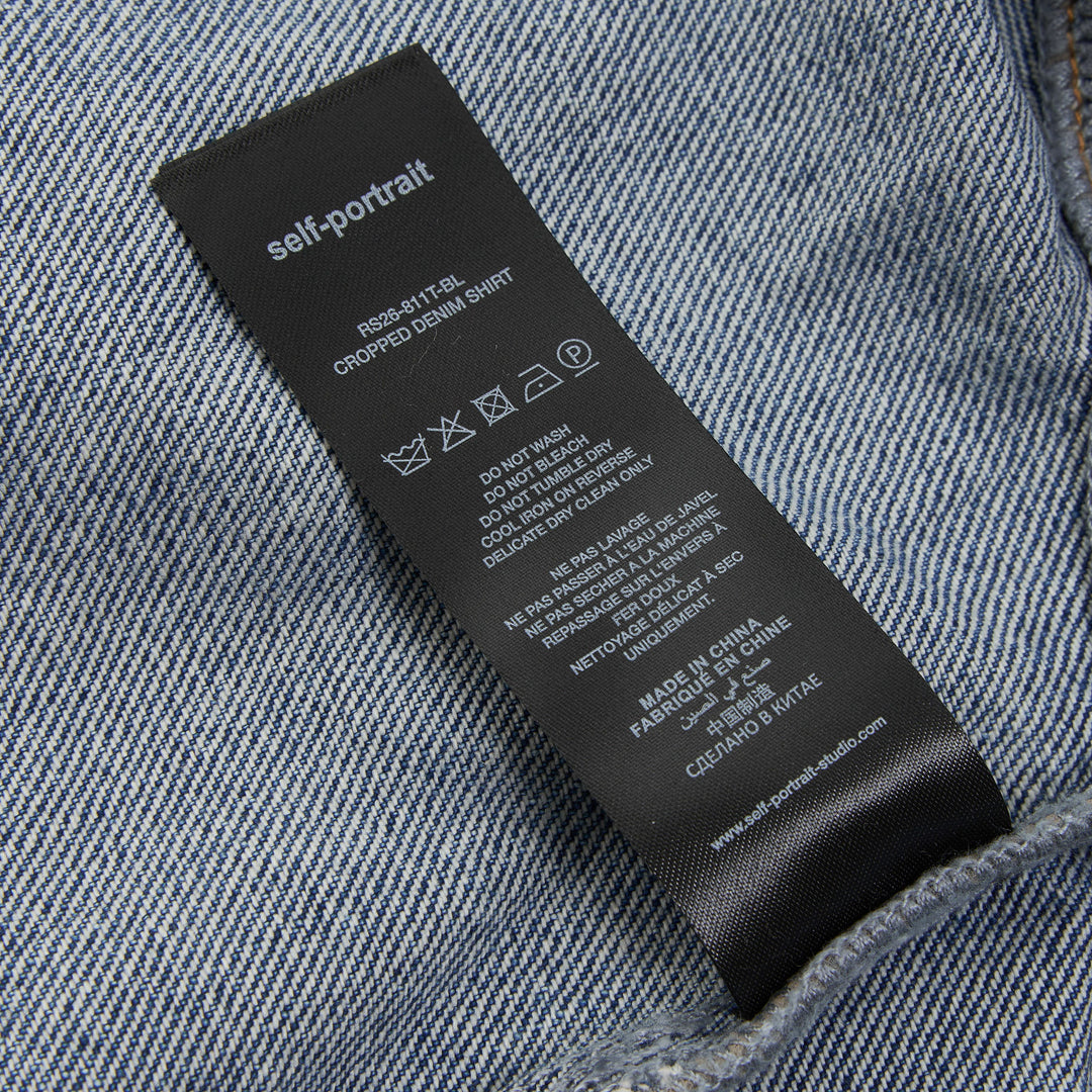 Self-Portrait Cropped Denim Shirt – Available at Club 21, Official Retailer in Singapore, Malaysia & Thailand with Global Shipping Online