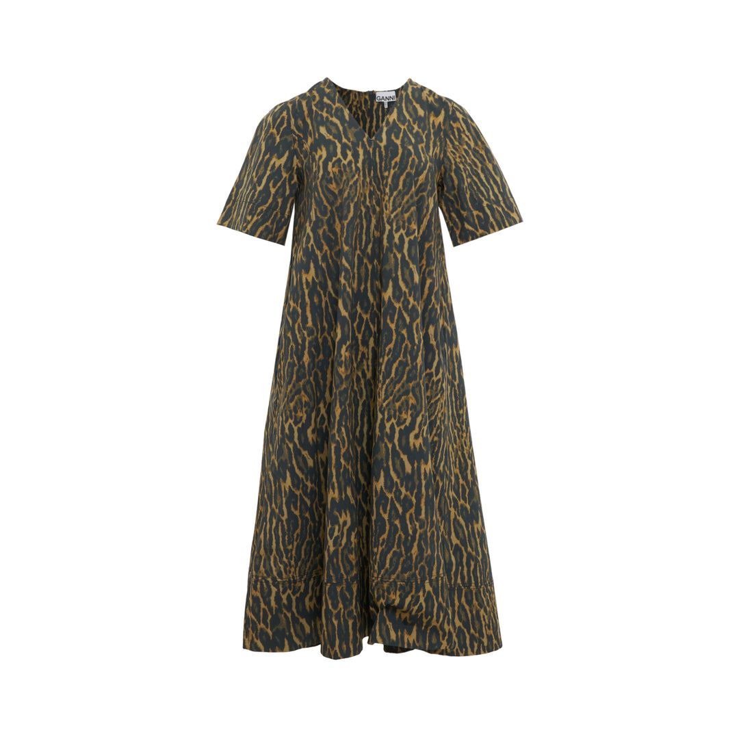 GANNI Printed Stretch Cotton A-Line Dress – Available at Club 21, Official Retailer in Singapore, Malaysia & Thailand with Global Shipping Online