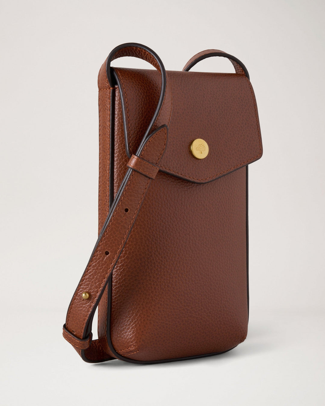 Press Stud Phone Pouch Two-Tone Small Classic Grain
