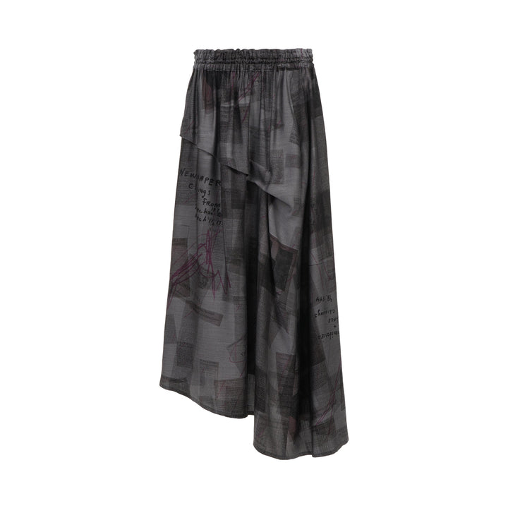 Right Side Tuck Asymmetric Skirt
