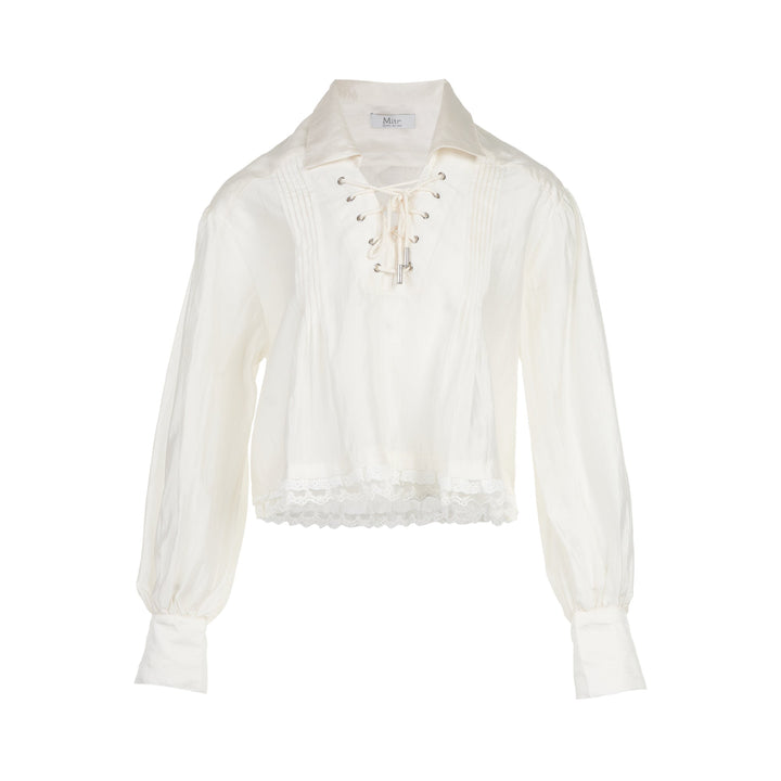 Agenda Lace-Up Blouse
