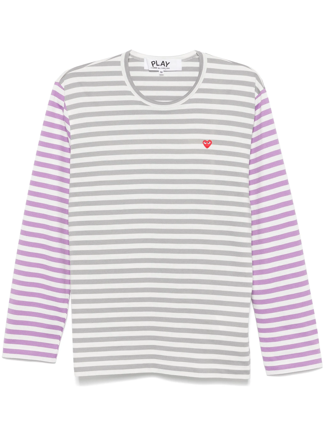 Small Red Embroidery Bi-Color Long Sleeve Tee