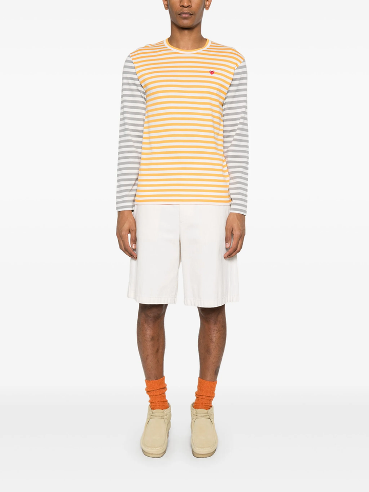 Bi-Color Striped Long Sleeve Tee