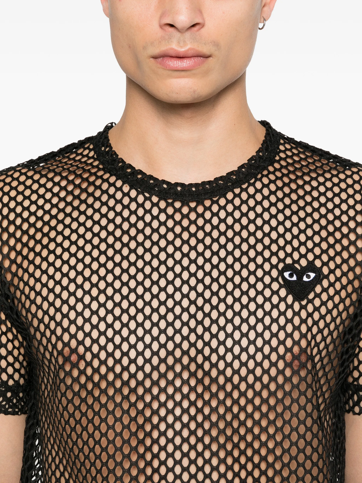 Black Heart Emblem Mesh Tee