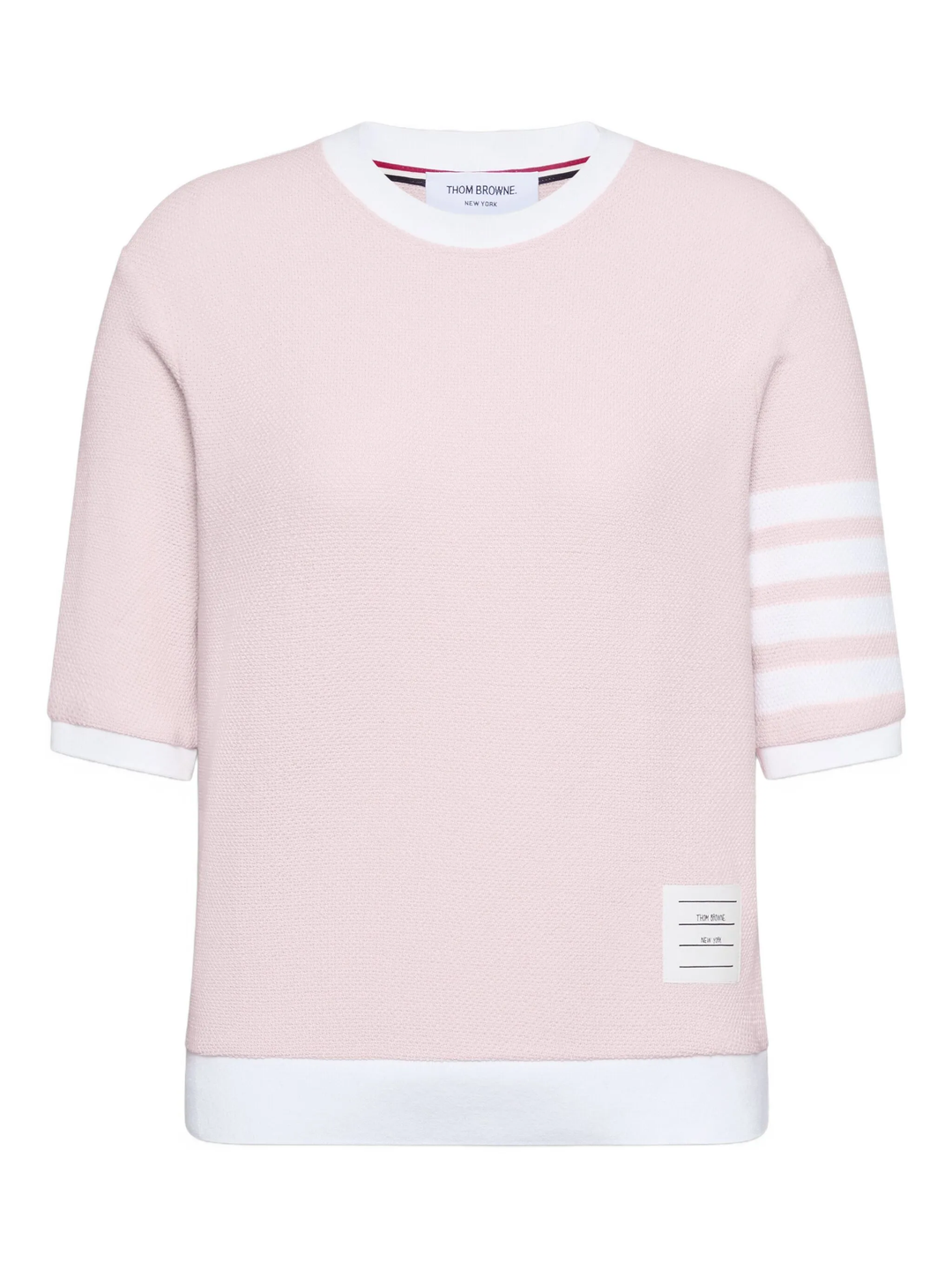 Rib Cuff Tee In Textured Pique