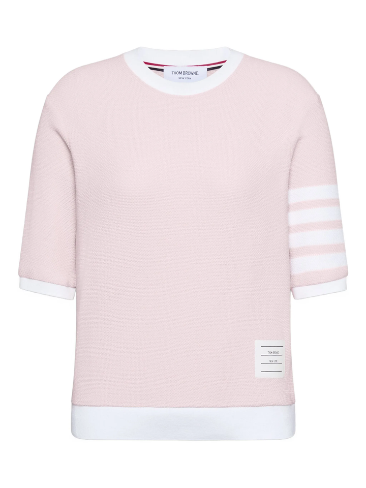 Rib Cuff Tee In Textured Pique