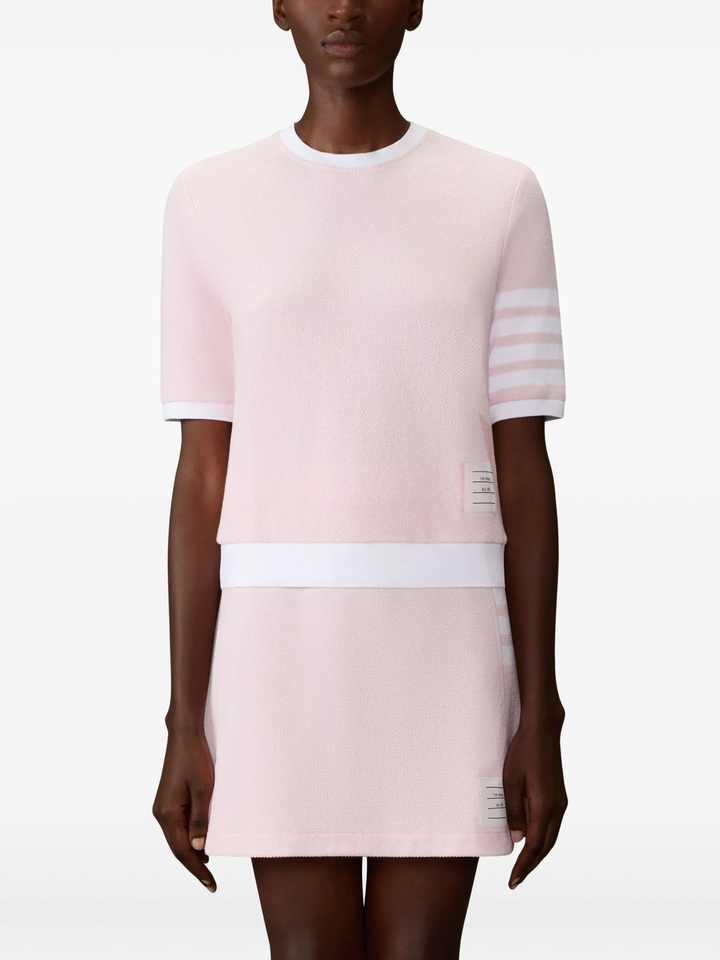 Rib Cuff Tee In Textured Pique