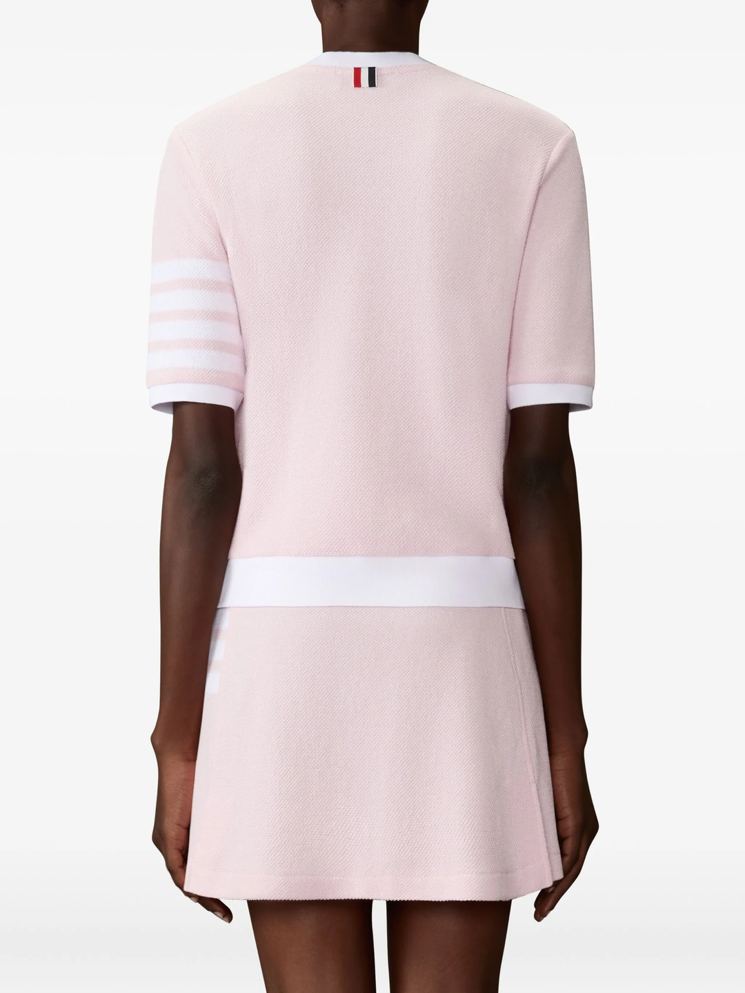 Rib Cuff Tee In Textured Pique