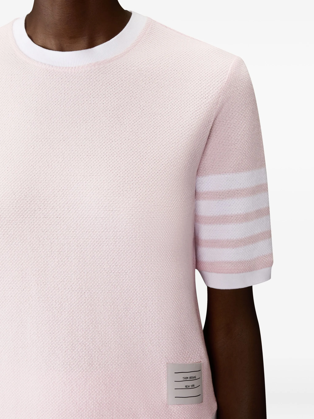 Rib Cuff Tee In Textured Pique