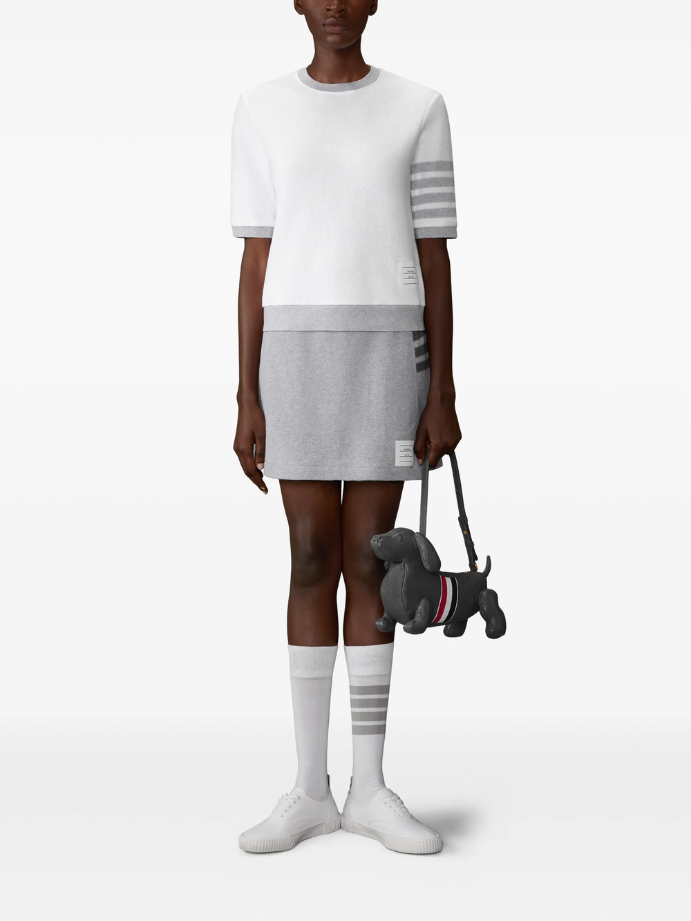 Thom Browne Rib Cuff Tee Textured Pique - view 2