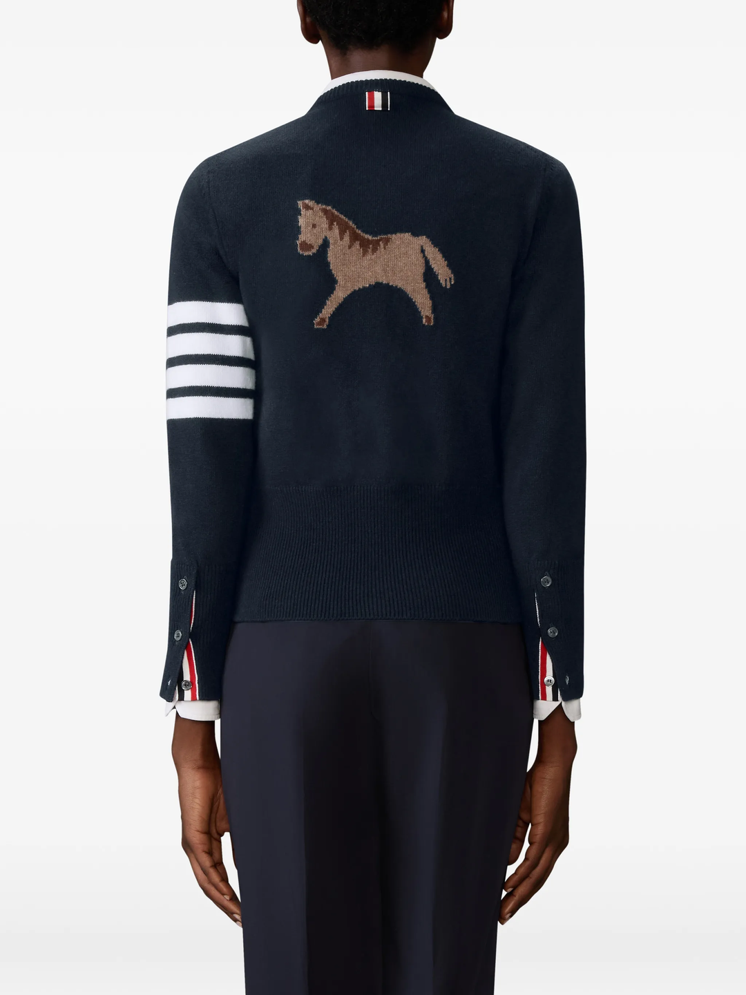 Jersey Intarsia Classic Fit Cardigan