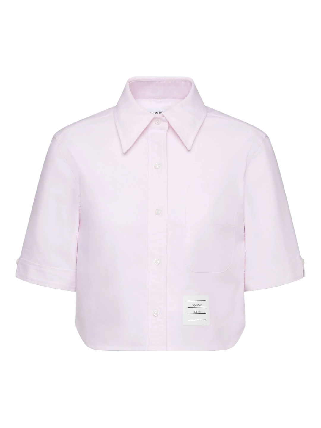 Cropped Short Sleeve Oxford Shirt