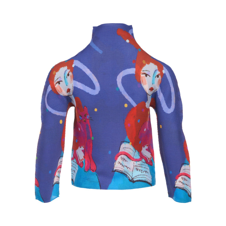 Cat Long Sleeve High Neck Top