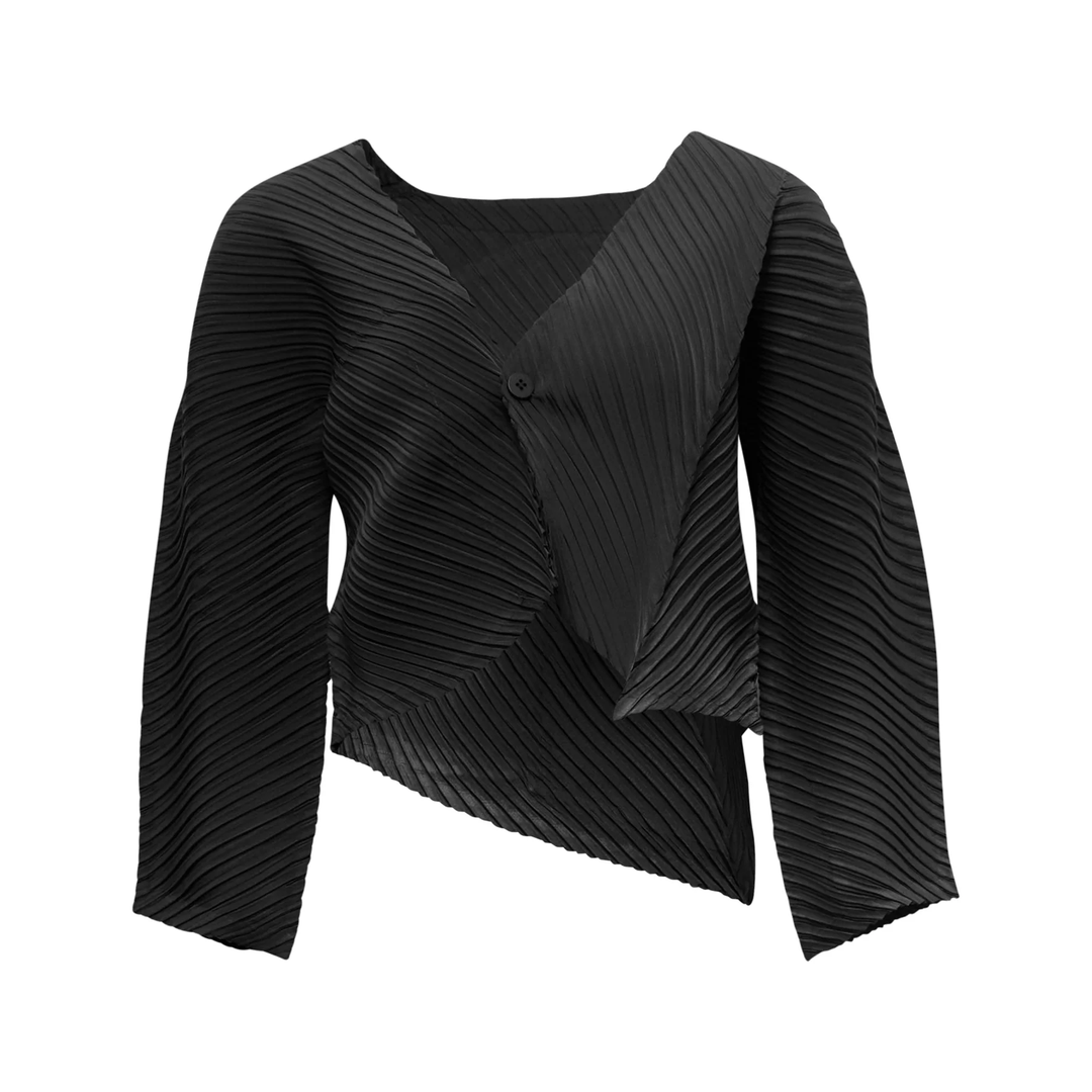 Plaster Pleats Solid Cardigan