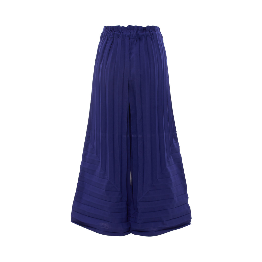 Color Pleats Wide Pants