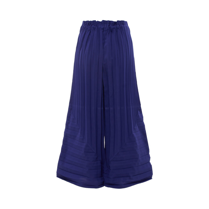 Color Pleats Wide Pants