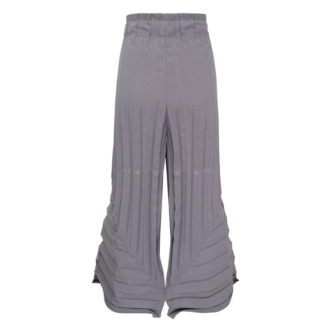 Color Pleats Bottom Pants