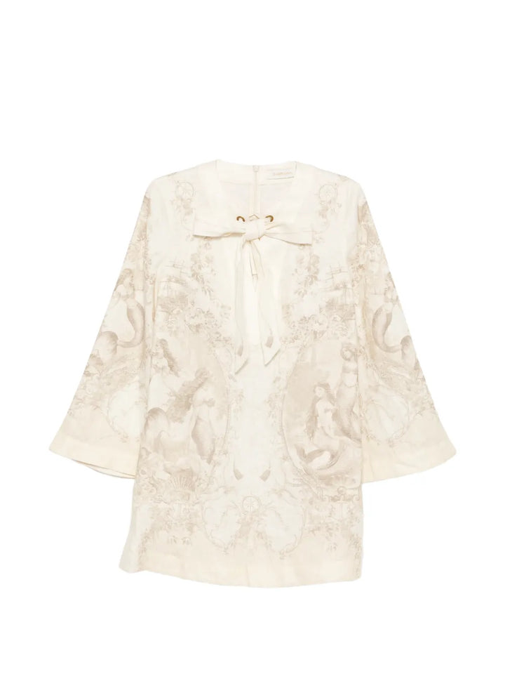 Tie Neck Tunic Dress