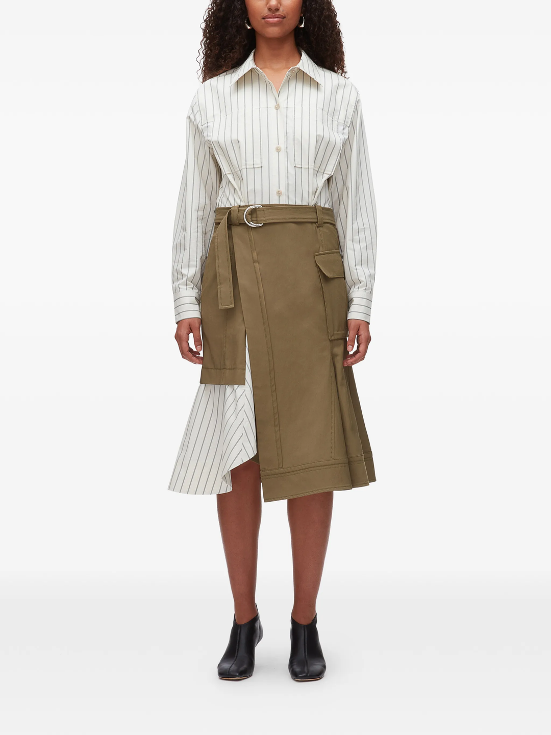 Long Sleeve Combo Shirt Dress