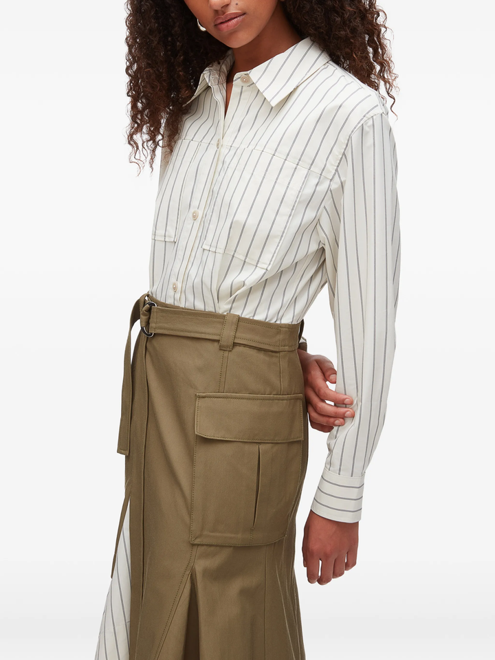 Long Sleeve Combo Shirt Dress