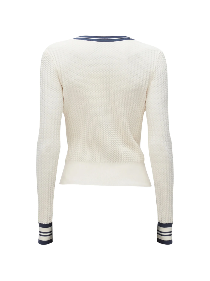 Textured Rib Wide V-Neck Cardigan