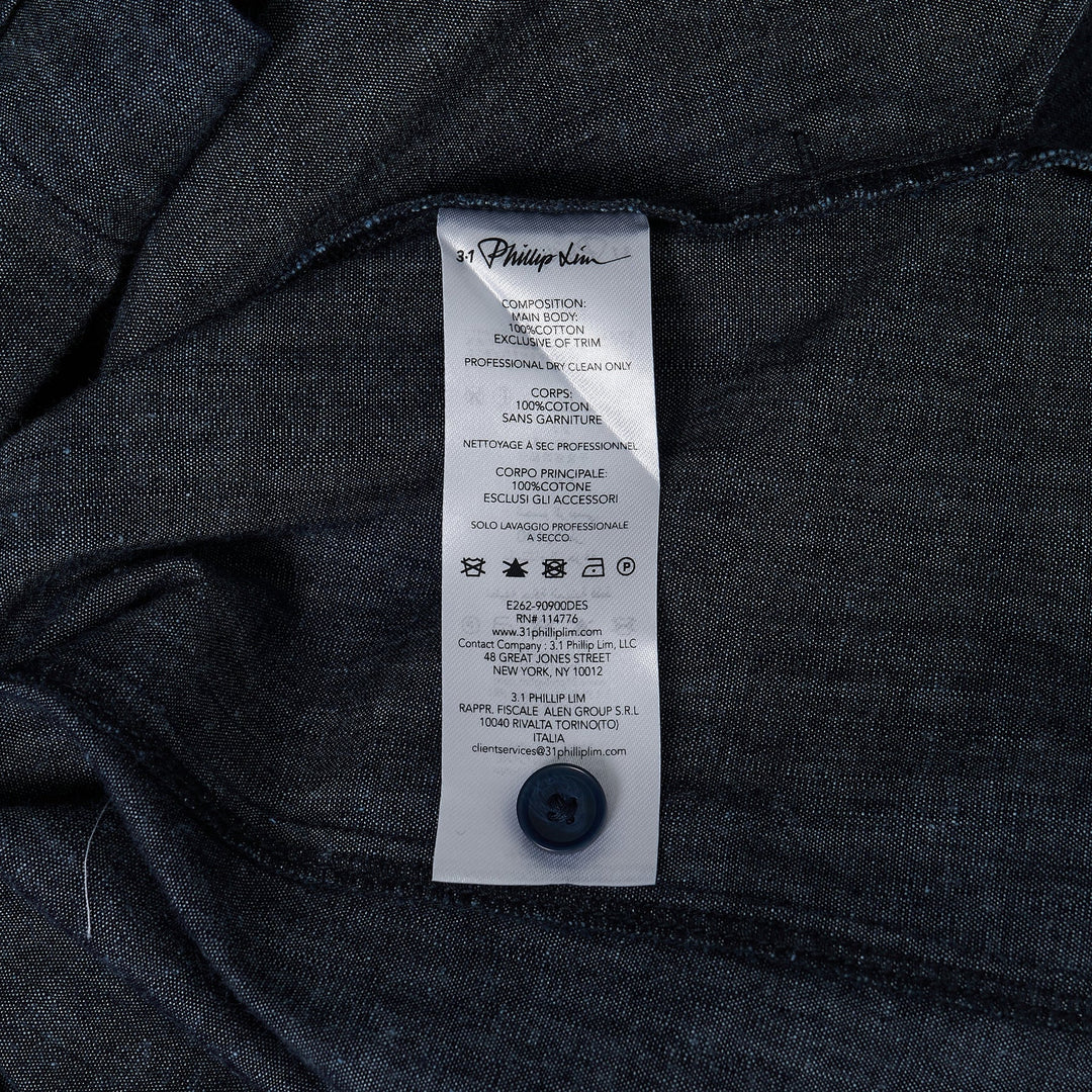 Denim Shirting Puff Sleeve Dress