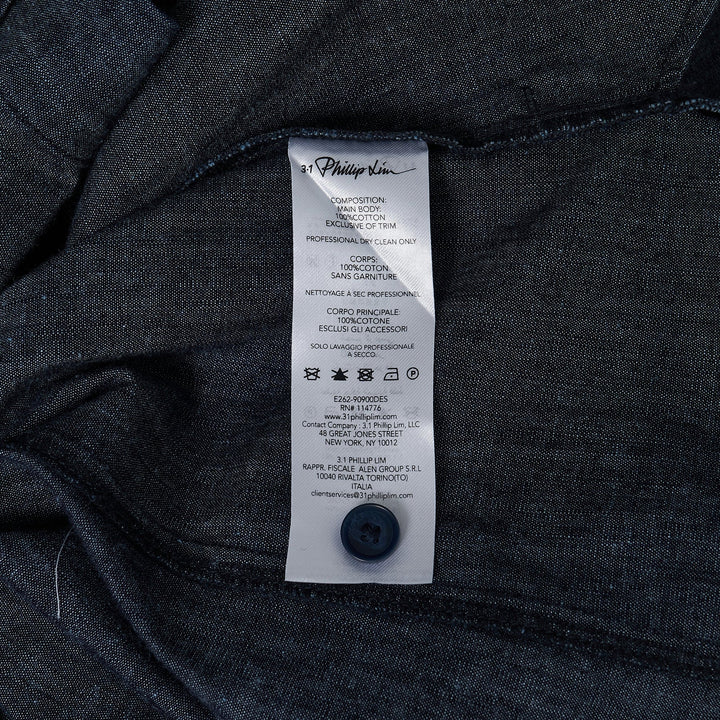 Denim Shirting Puff Sleeve Dress