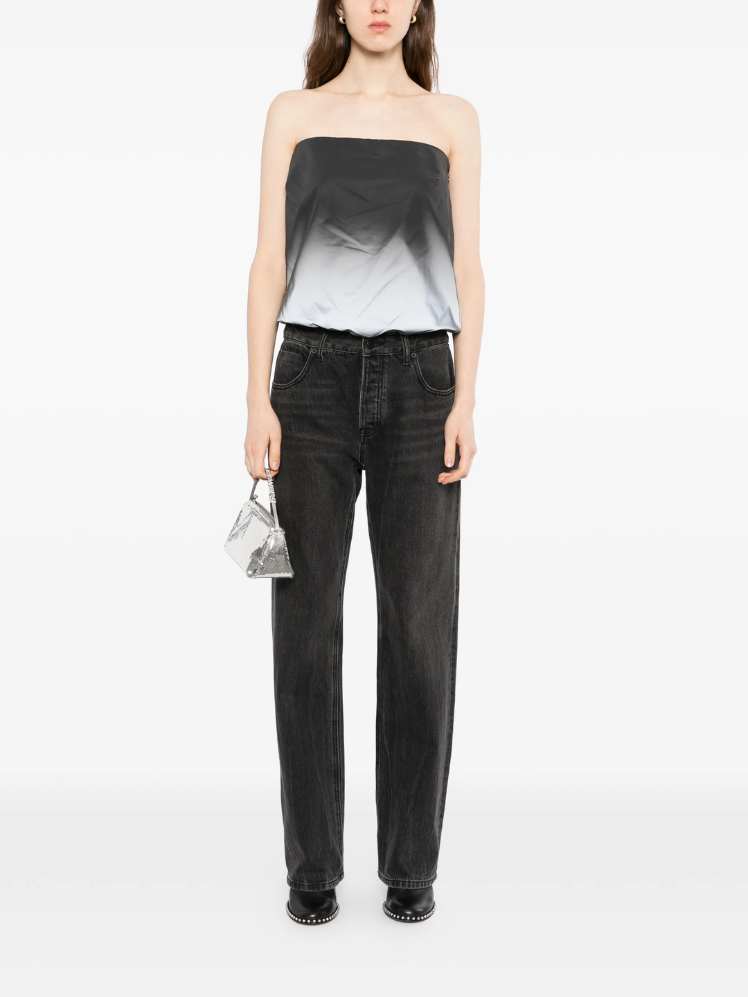 Reflective Strapless Bubble Top