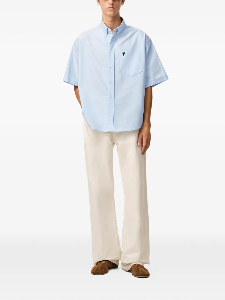 Short Sleeve Shirt With Embroidered Adc