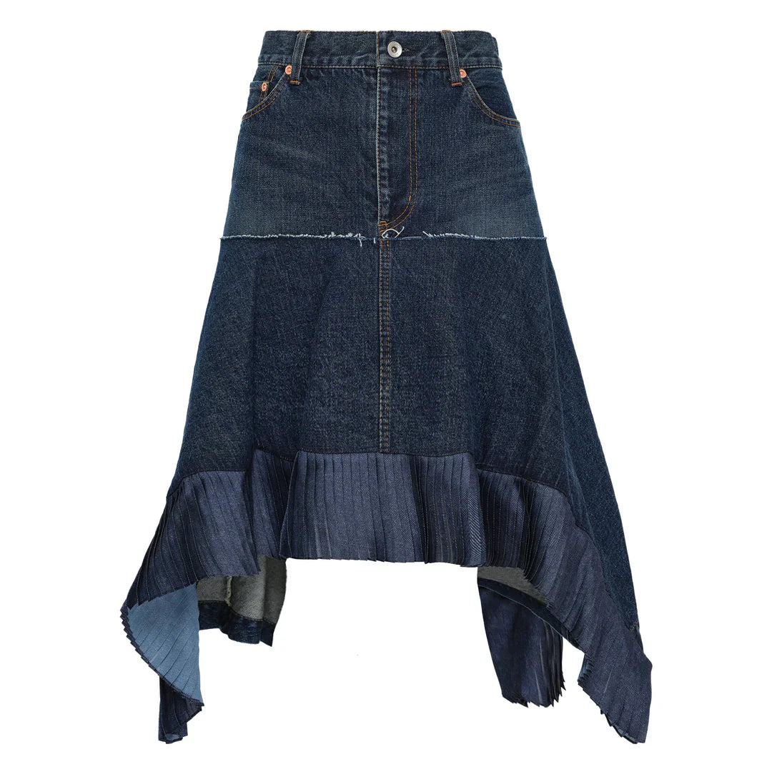 Denim x Satin Skirt