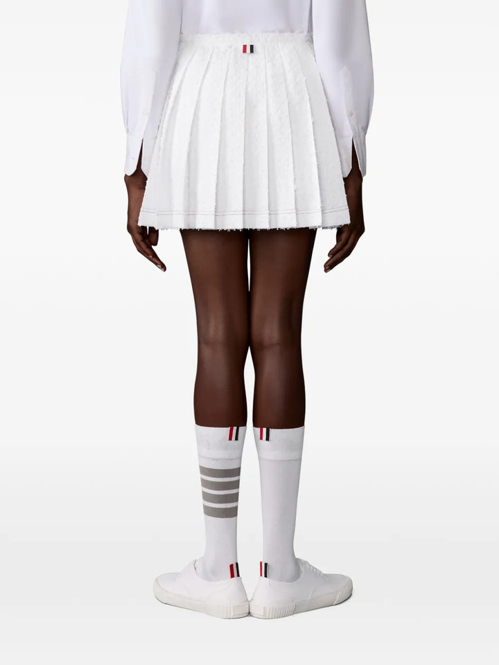 Mini Length Drawstring Pleated Skirt